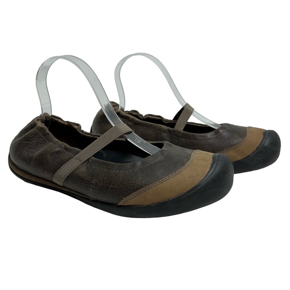 KEEN Genuine Leather Mary Janes Flats Slip On Sporty Loafers Cap Toe Shoes 10.5
